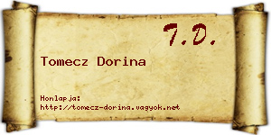 Tomecz Dorina névjegykártya